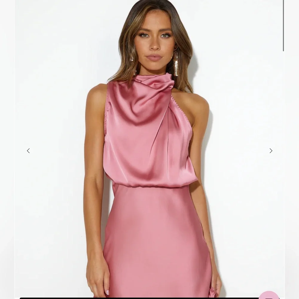 “HELLO MOLLY” Asymmetric Cowl Neck Halter Mini Dress